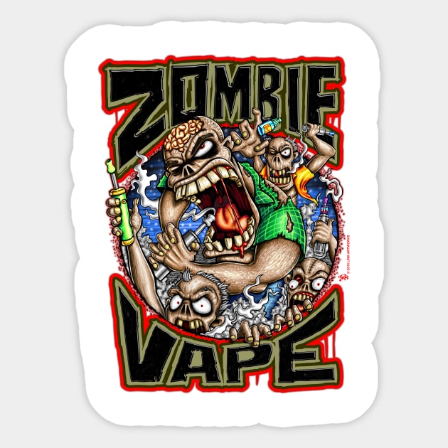 Zombie Vape Sticker by linkartworks